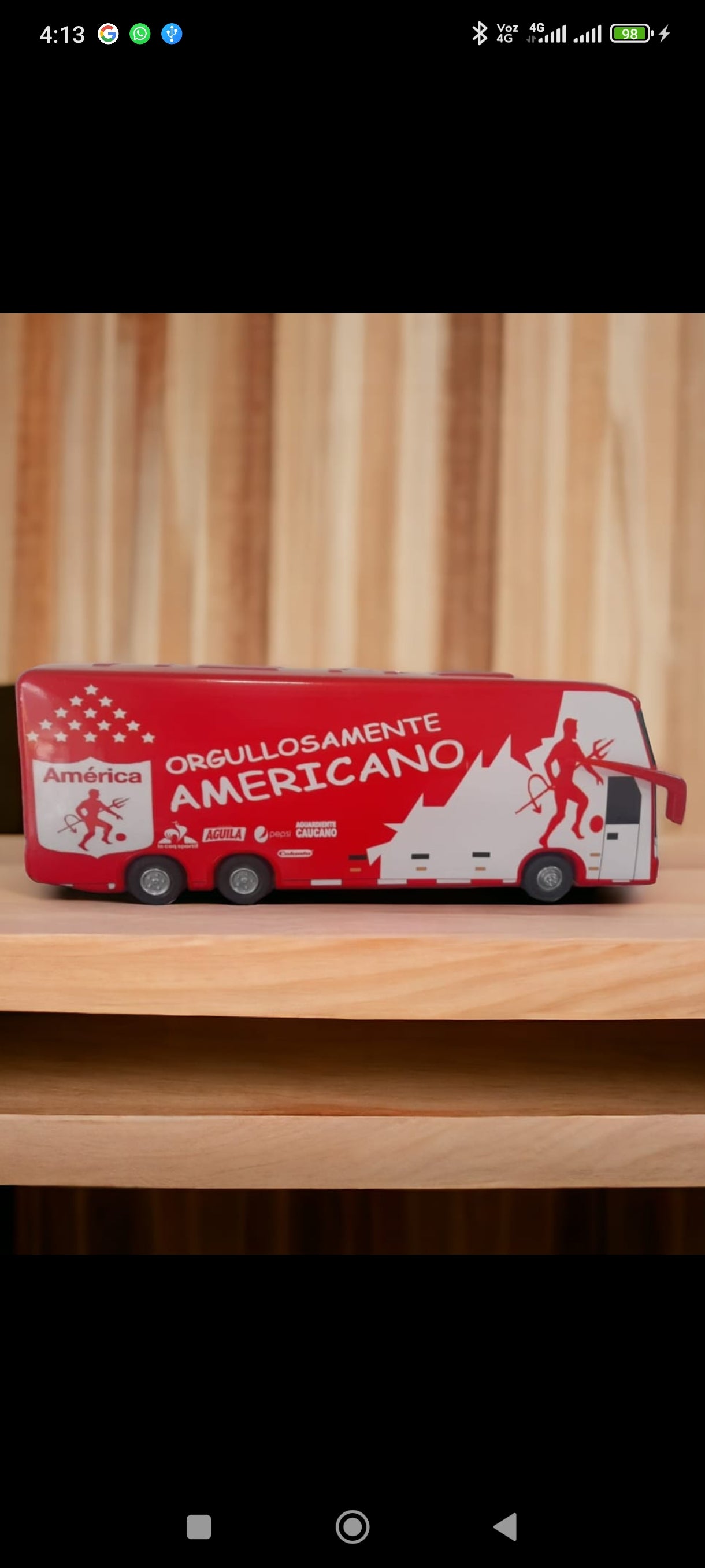 🏆 Bus a escala del America de Cali miniatura de Colección – Diseño Exclusivo 🚌⚽