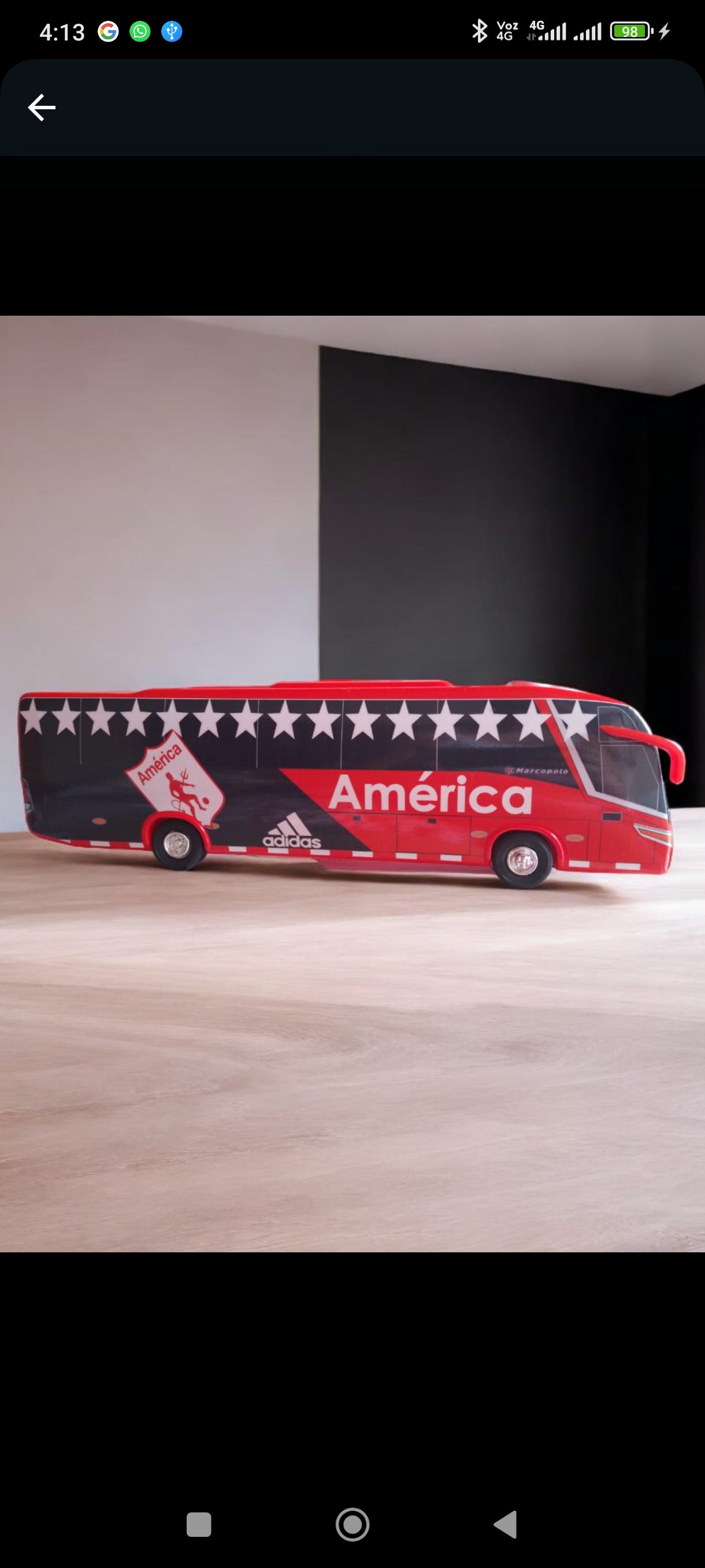 🏆 Bus a escala del America de Cali miniatura de Colección – Diseño Exclusivo 🚌⚽
