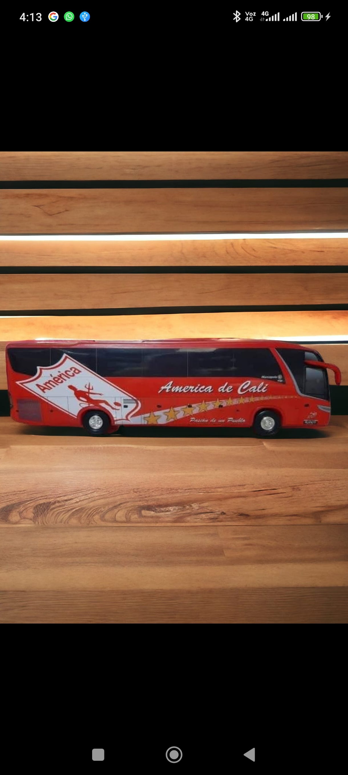 🏆 Bus a escala del America de Cali miniatura de Colección – Diseño Exclusivo 🚌⚽