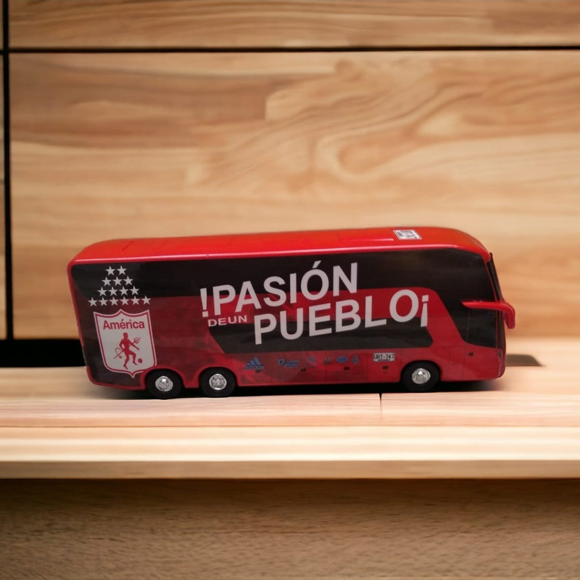 🏆 Bus a escala del America de Cali miniatura de Colección – Diseño Exclusivo 🚌⚽
