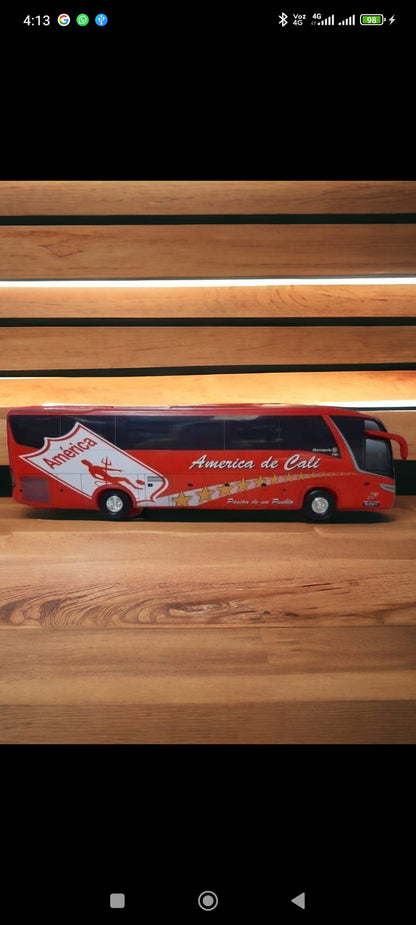 🏆 Bus a escala del America de Cali miniatura de Colección – Diseño Exclusivo 🚌⚽